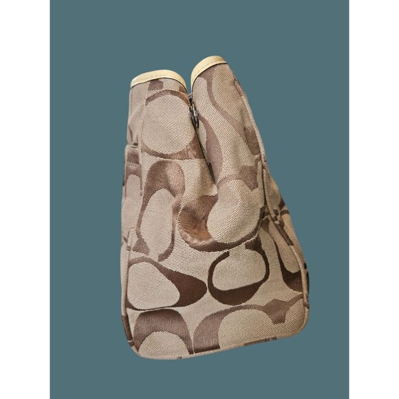 Coach Soho Daisy Signature Logo Tote Shoulder Bag Khaki Yellow - Picture 4 of 16